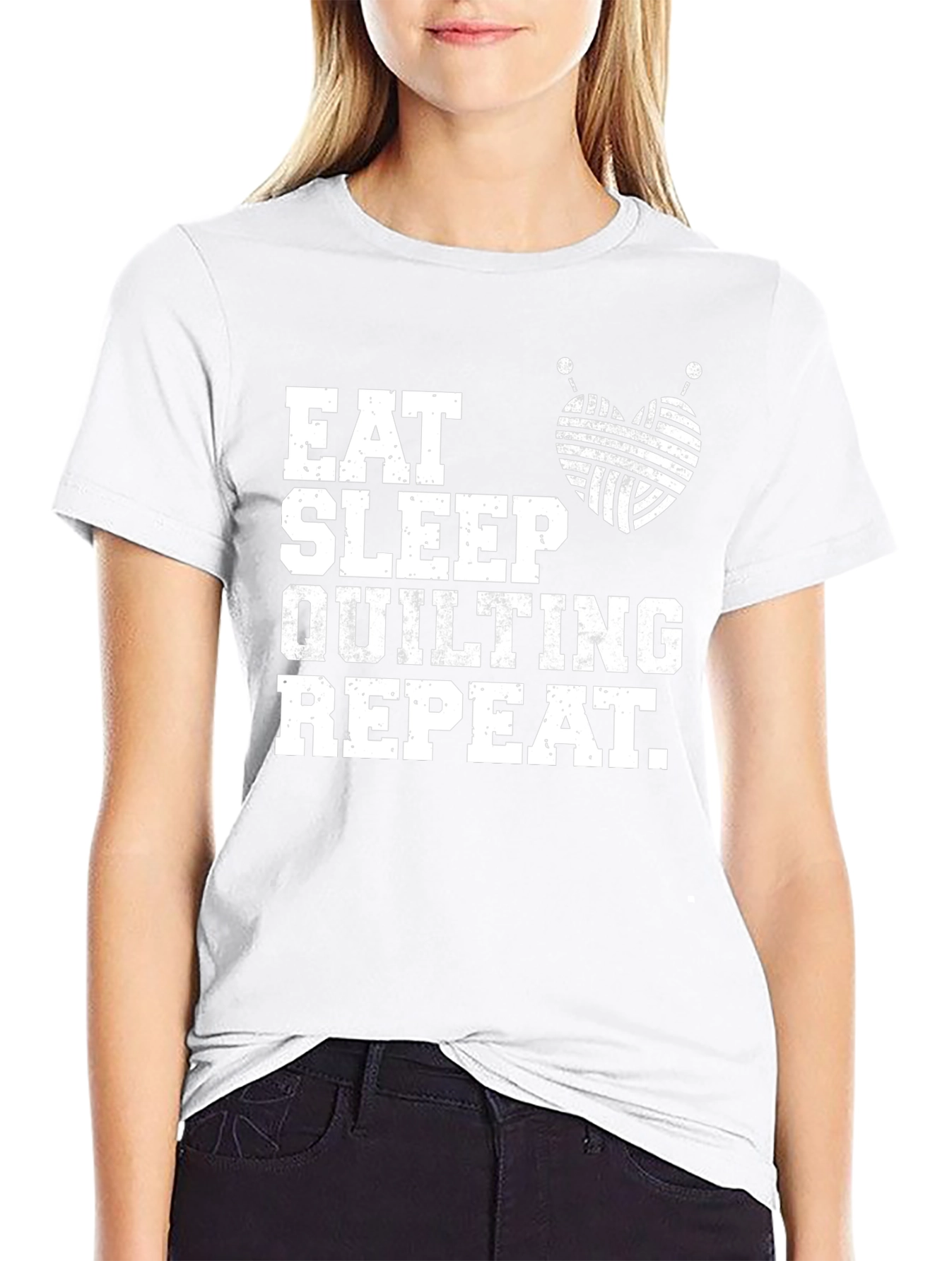 Eat Sleep Quilting Repeat T-Shirt Soft Cotton Tee