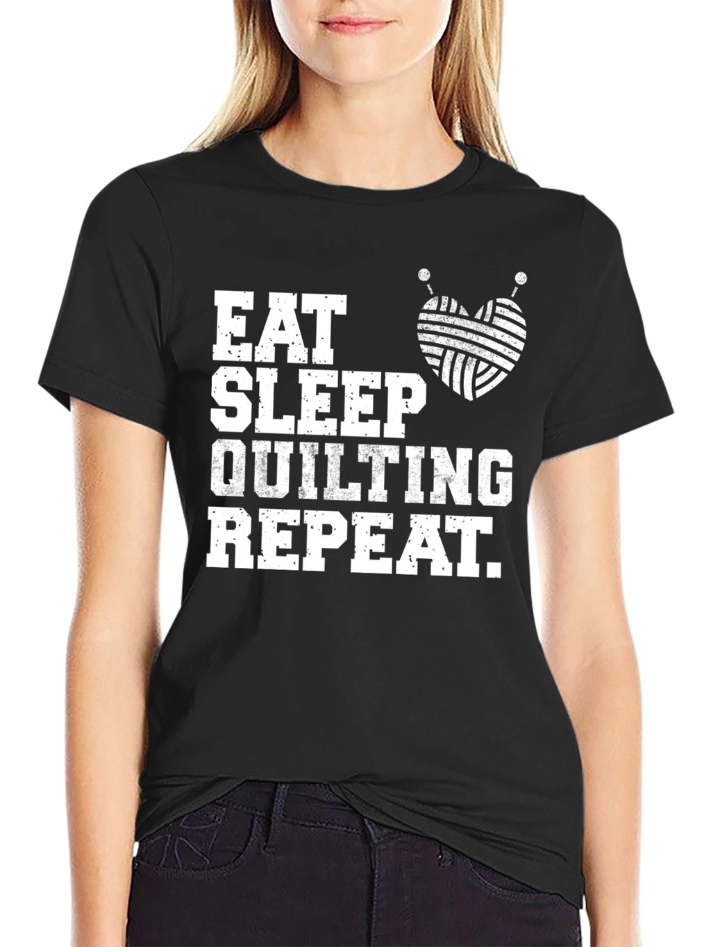 Eat Sleep Quilting Repeat T-Shirt Soft Cotton Tee
