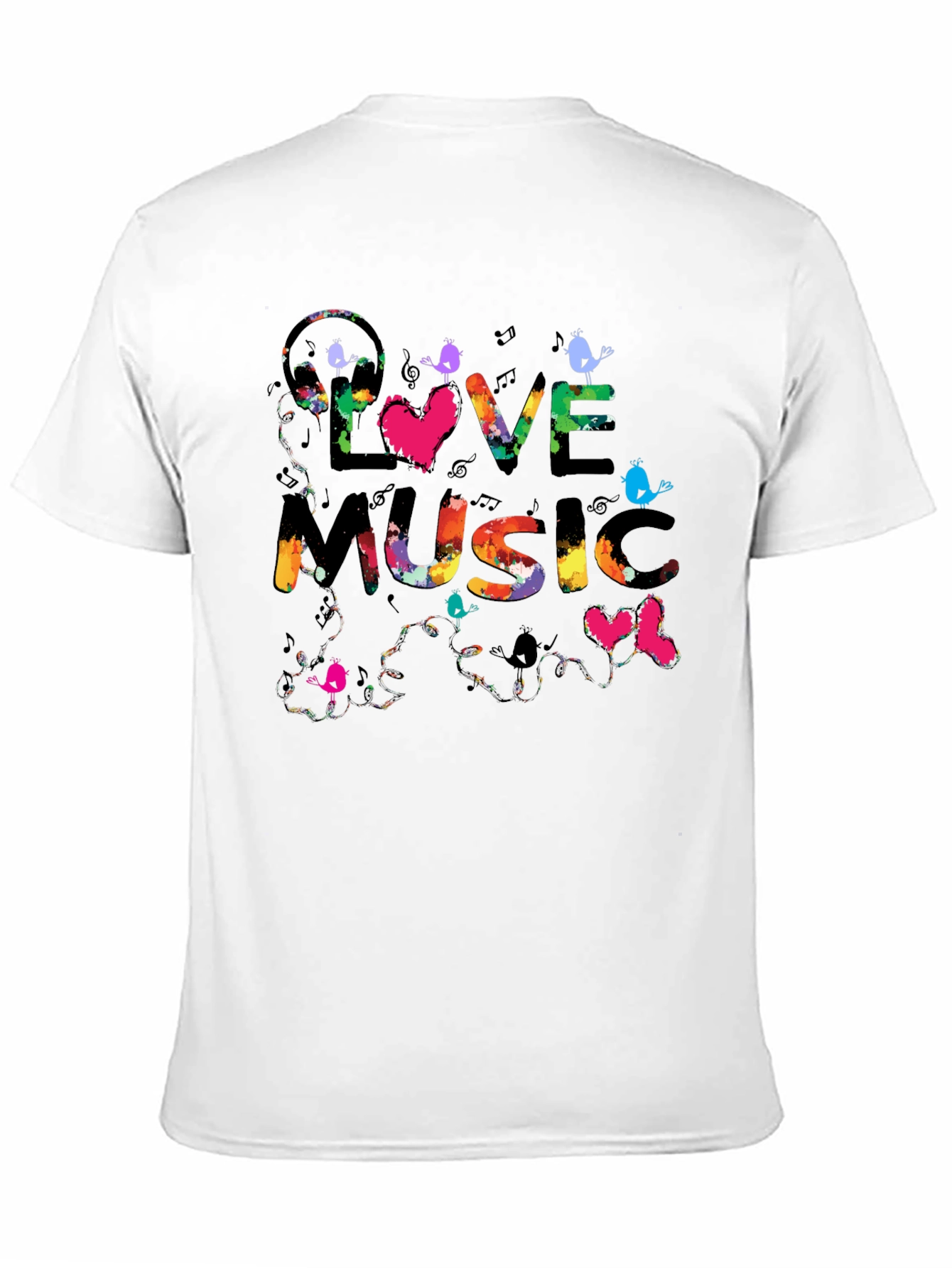 Love Music Graphic Tee - Colorful Print