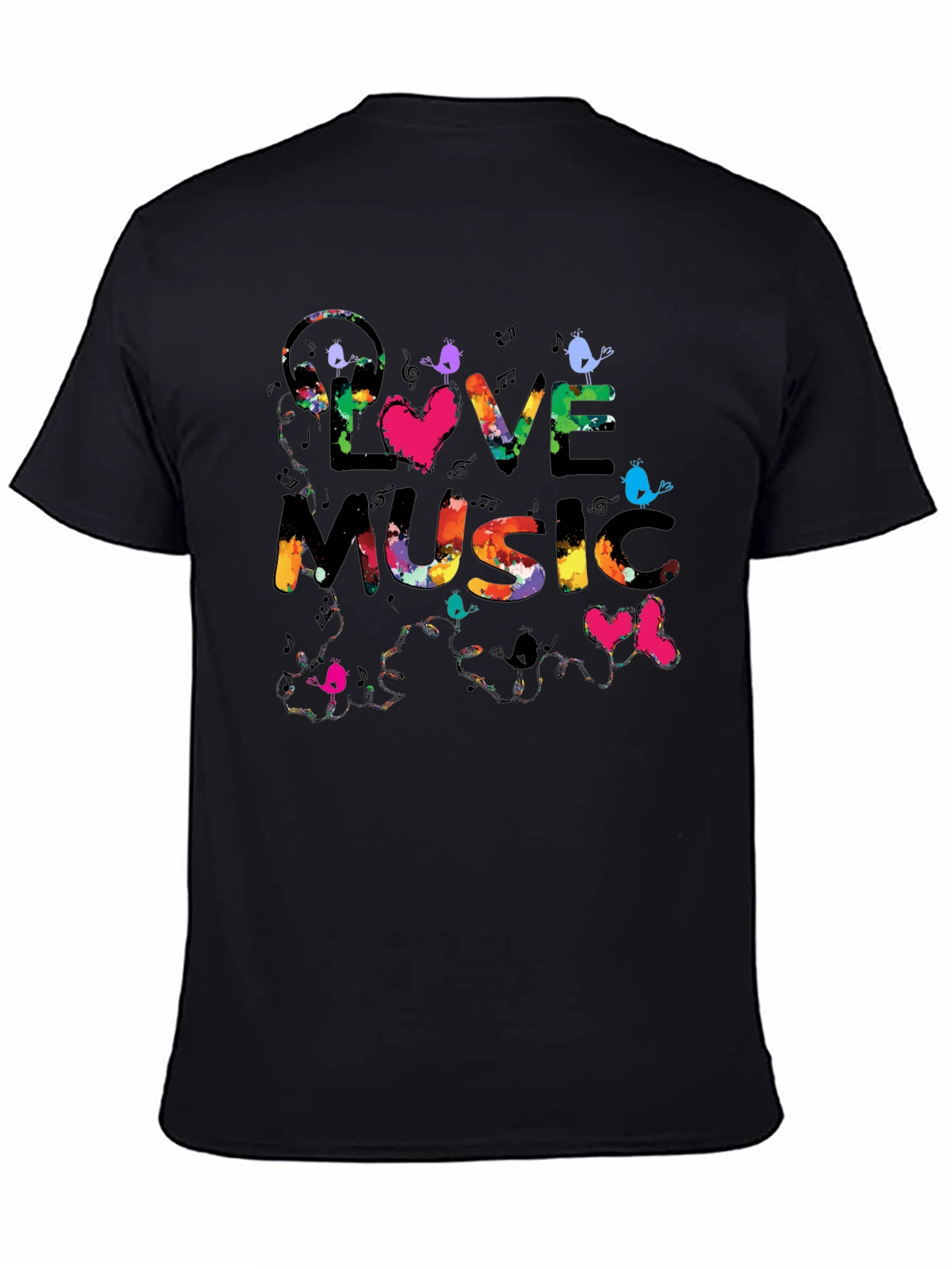 Love Music Graphic Tee - Colorful Print