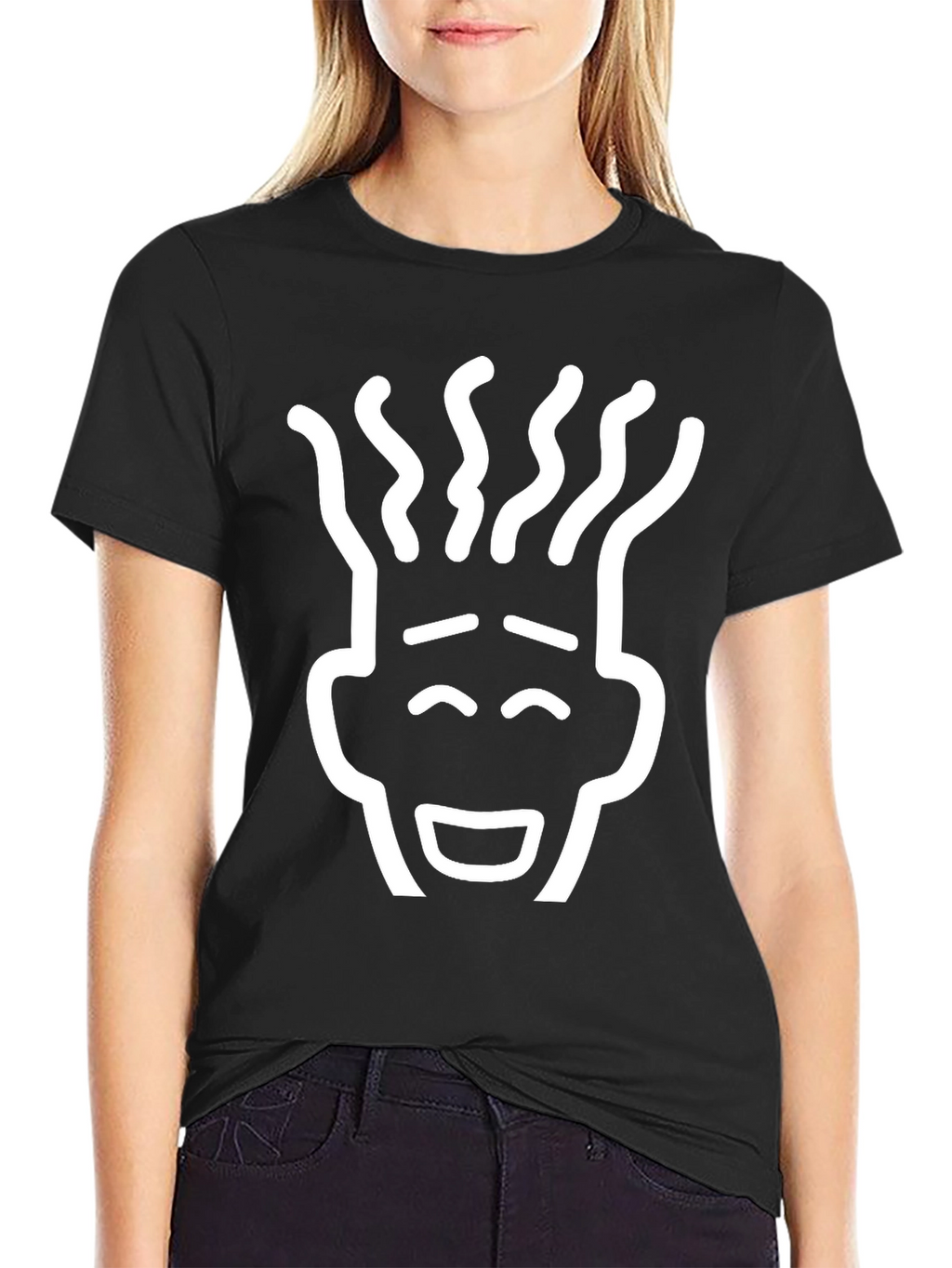 Black T-Shirt with Unique Graphic Print