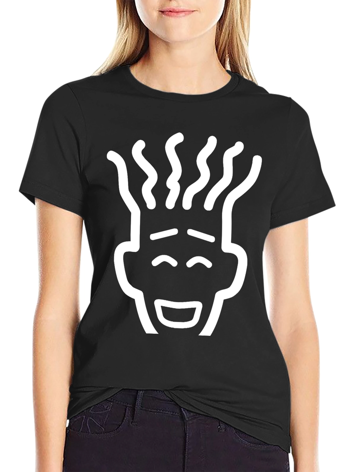 Black T-Shirt with Unique Graphic Print