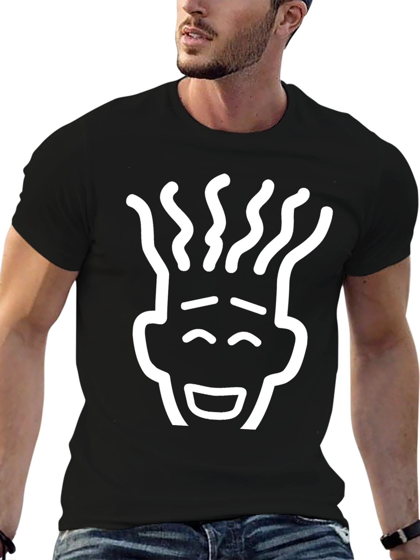 Black T-Shirt with Unique Graphic Print