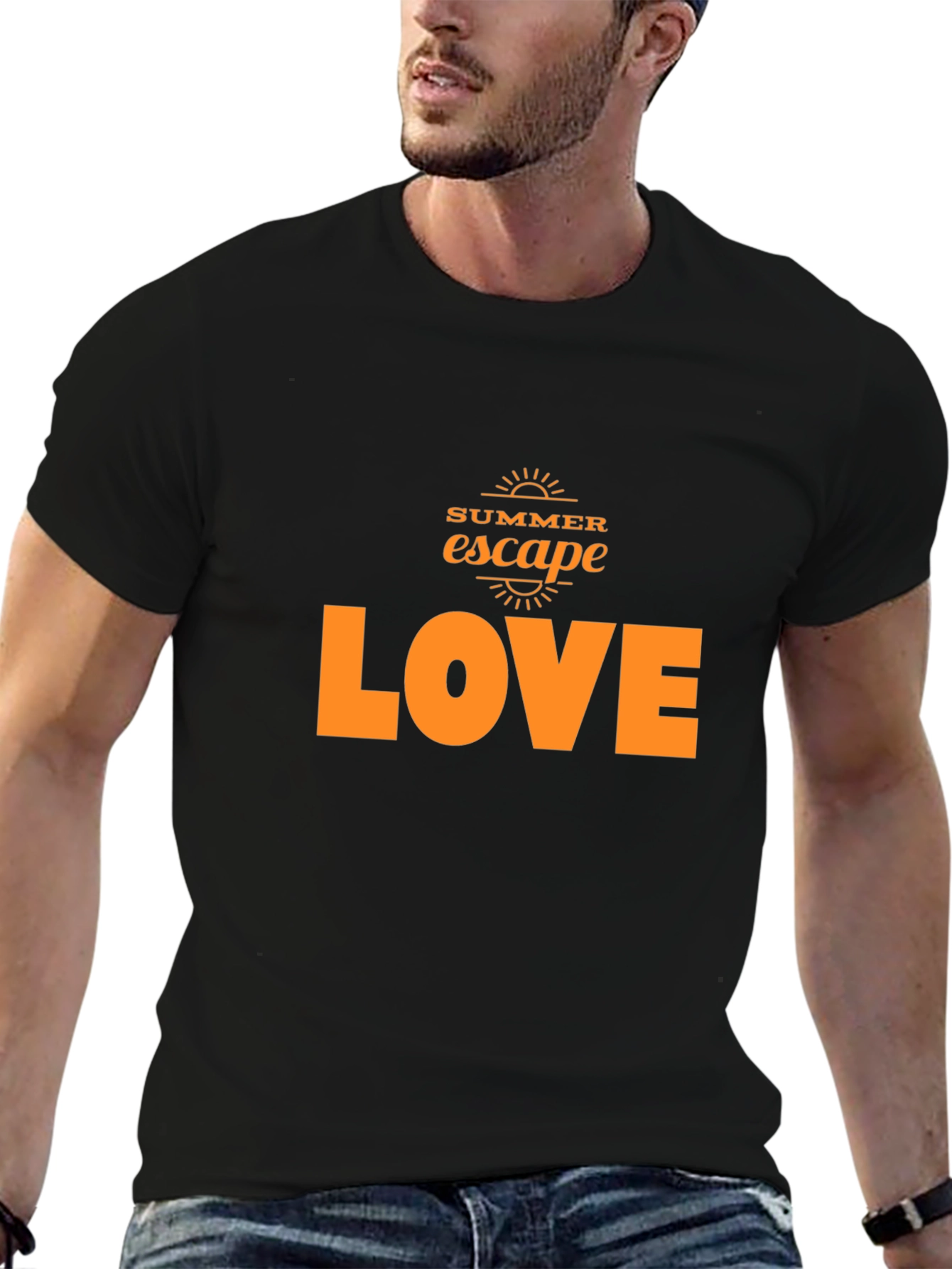 Summer Escape Love Graphic Black T-Shirt