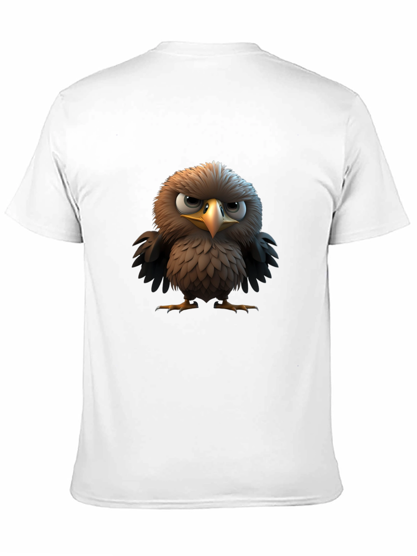 Angry Bird Cartoon Print Black T-Shirt
