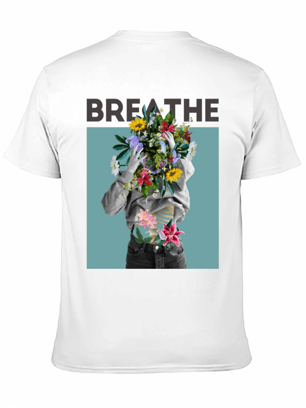 Breathe Floral Graphic Black T-Shirt