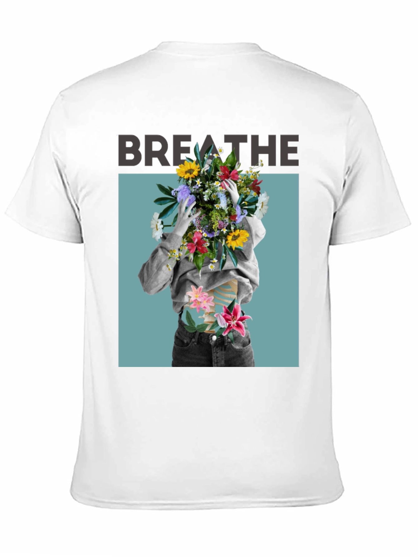 Breathe Floral Graphic Black T-Shirt