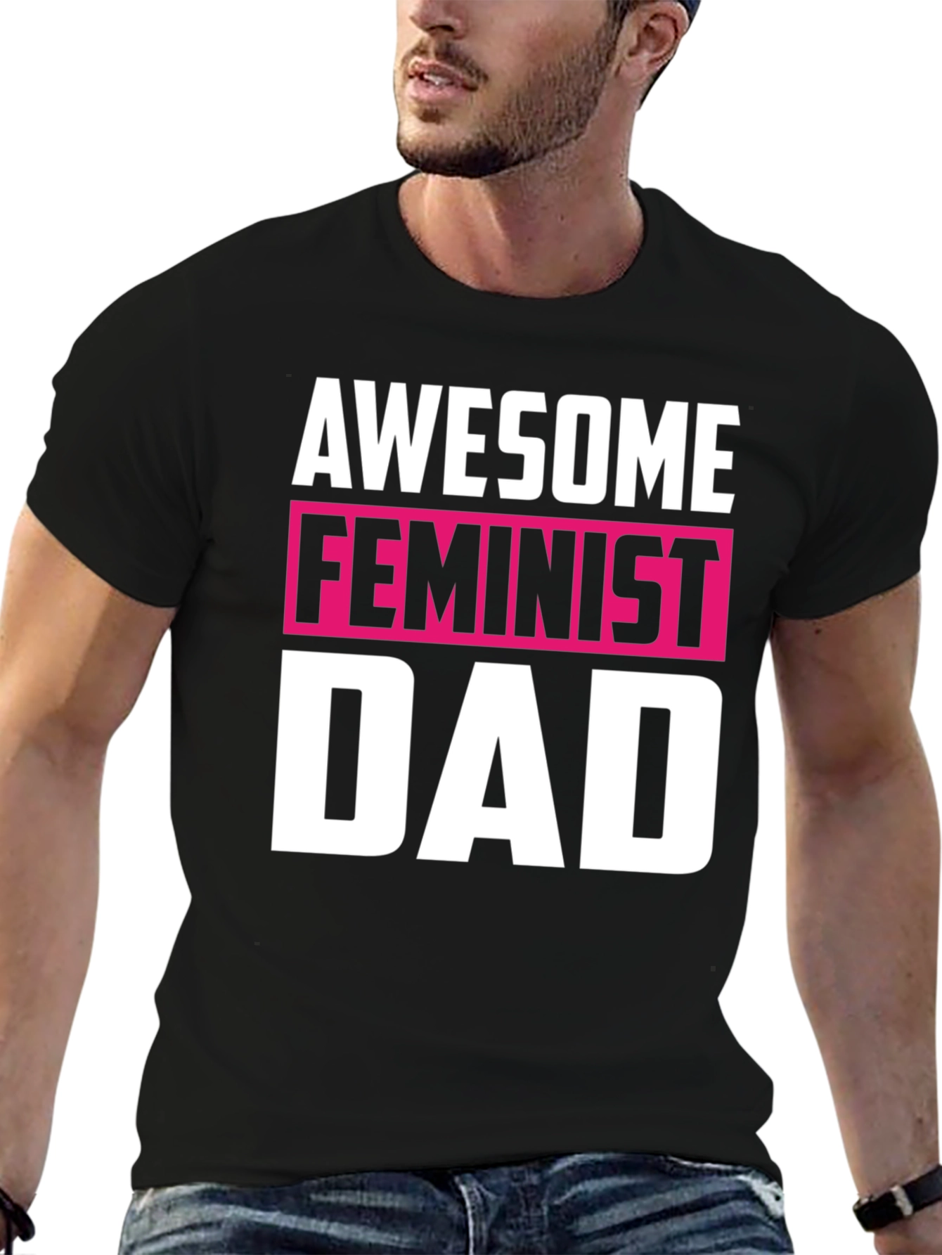 Awesome Feminist Dad Graphic T-Shirt
