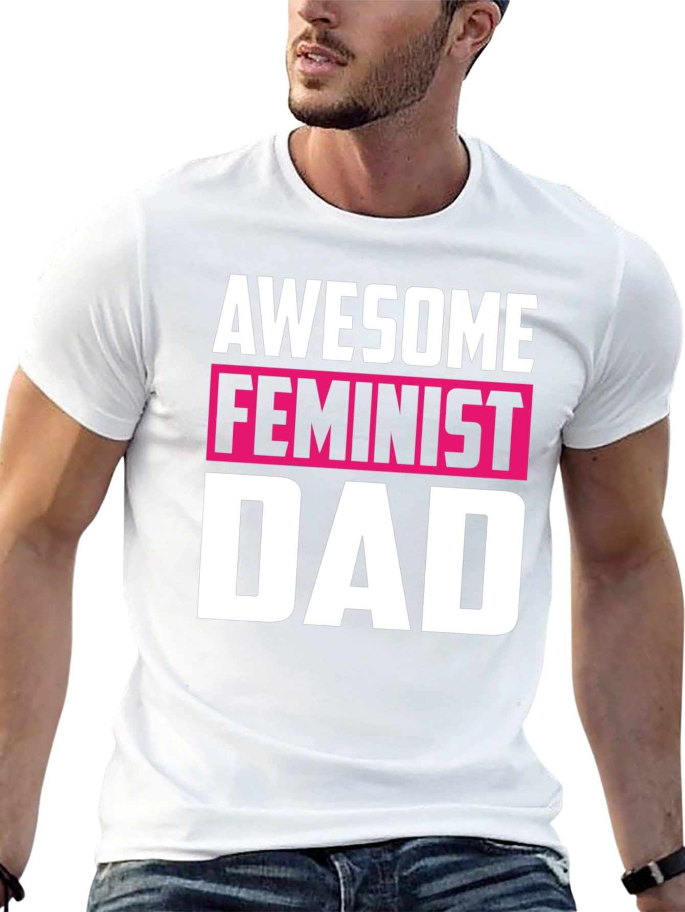 Awesome Feminist Dad Graphic T-Shirt
