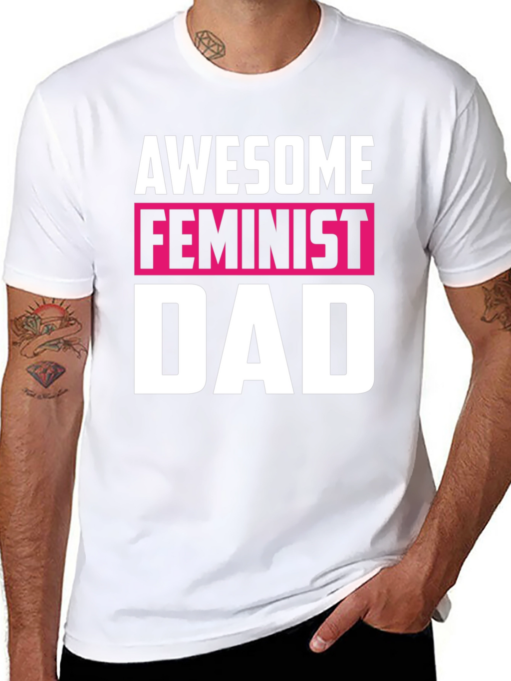 Awesome Feminist Dad Graphic T-Shirt