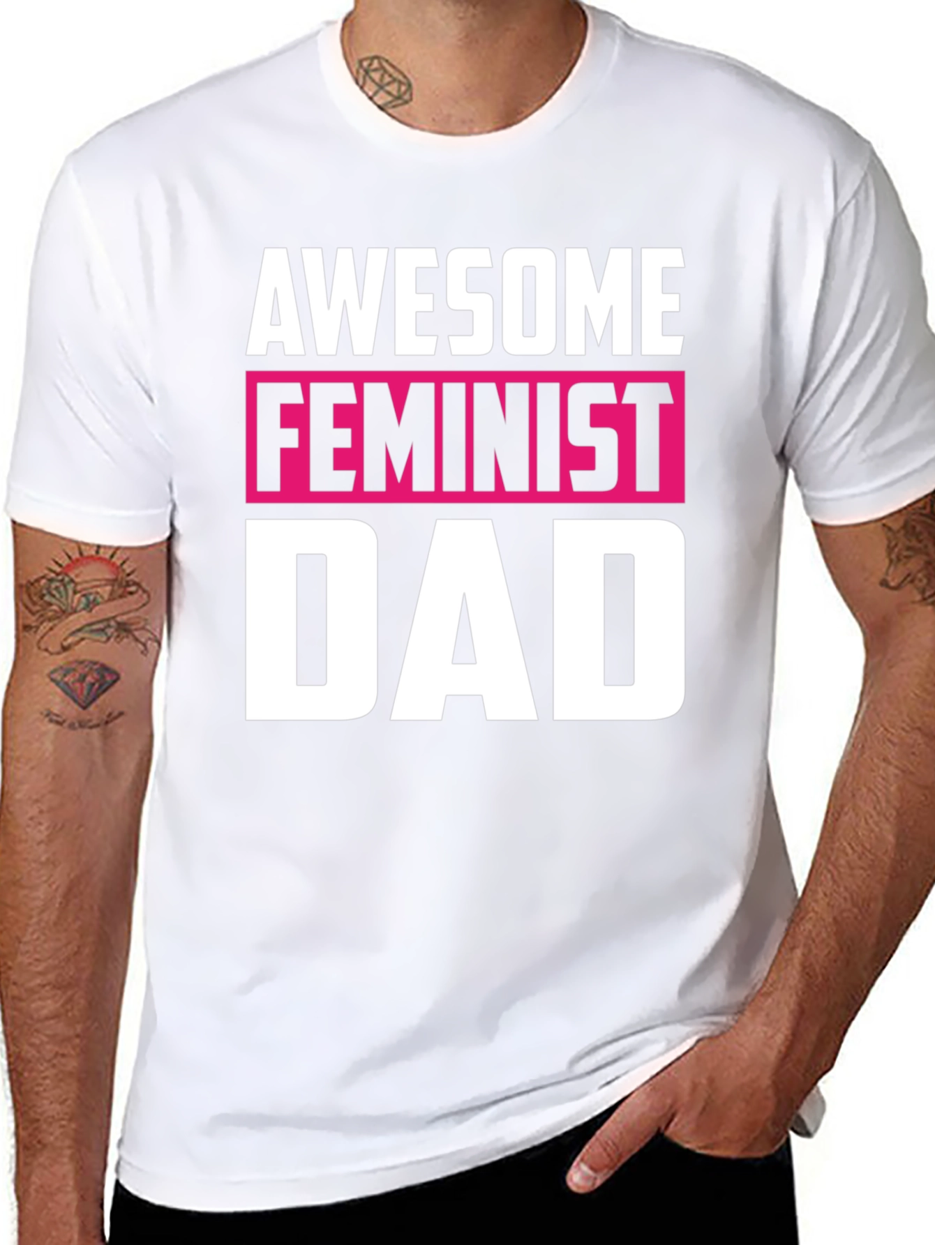 Awesome Feminist Dad Graphic T-Shirt