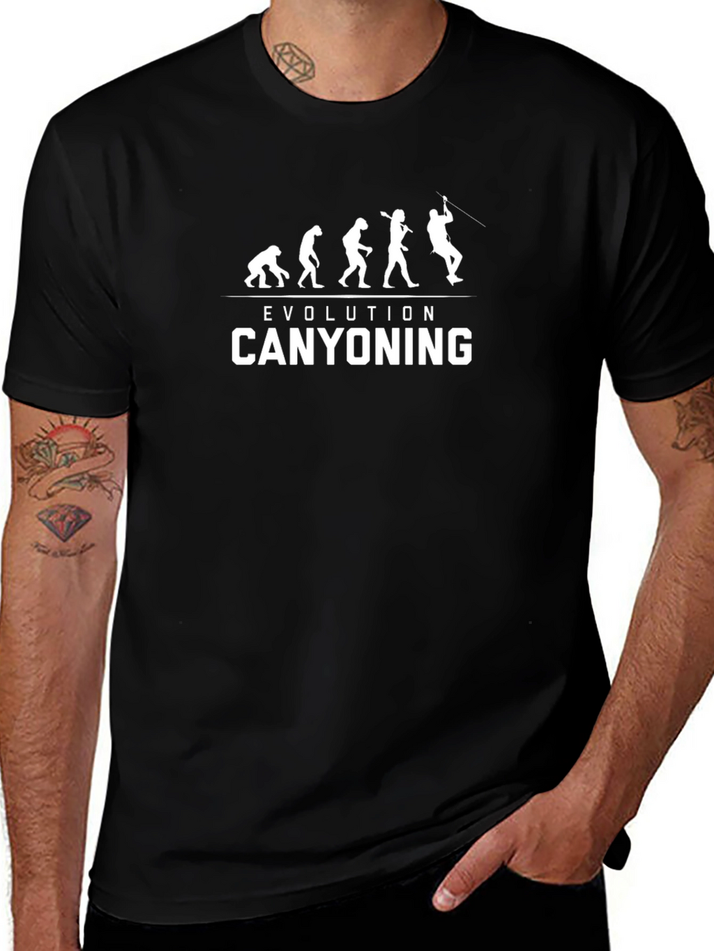 Canyoning Evolution Graphic T-Shirt - Black