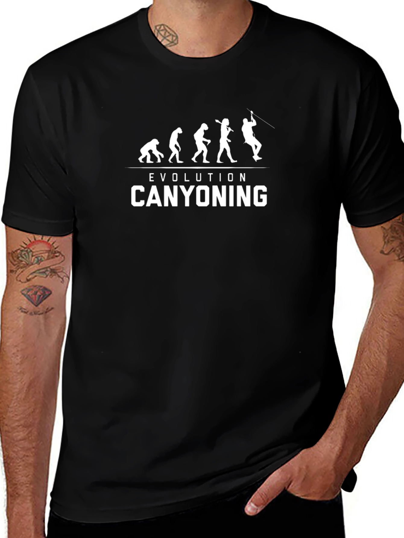 Canyoning Evolution Graphic T-Shirt - Black