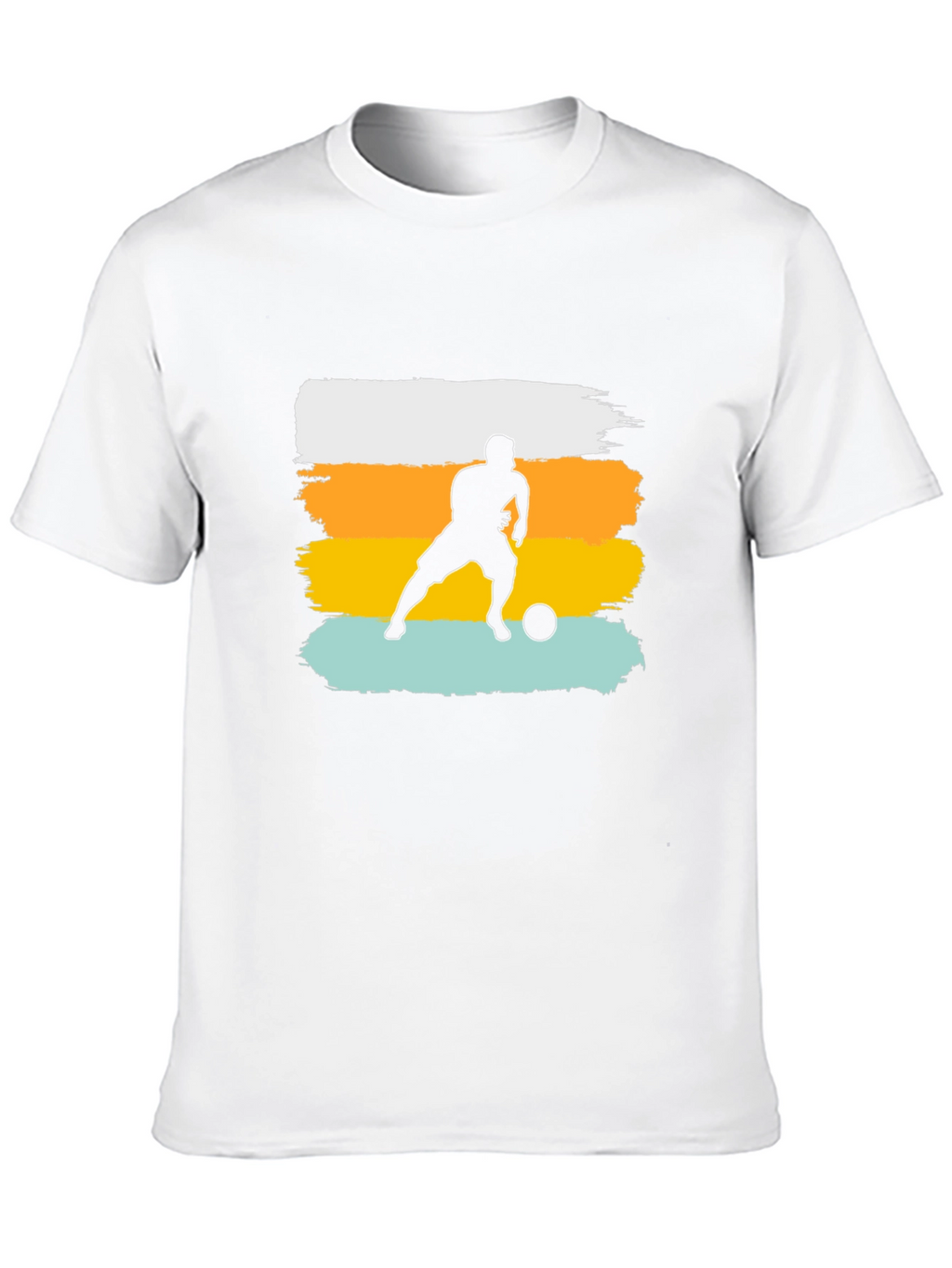 Soccer Player Graphic Tee - Black Cotton Casual Shirt