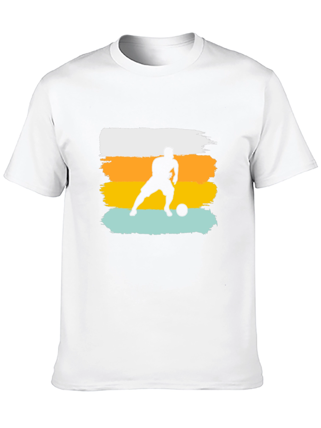 Soccer Player Graphic Tee - Black Cotton Casual Shirt