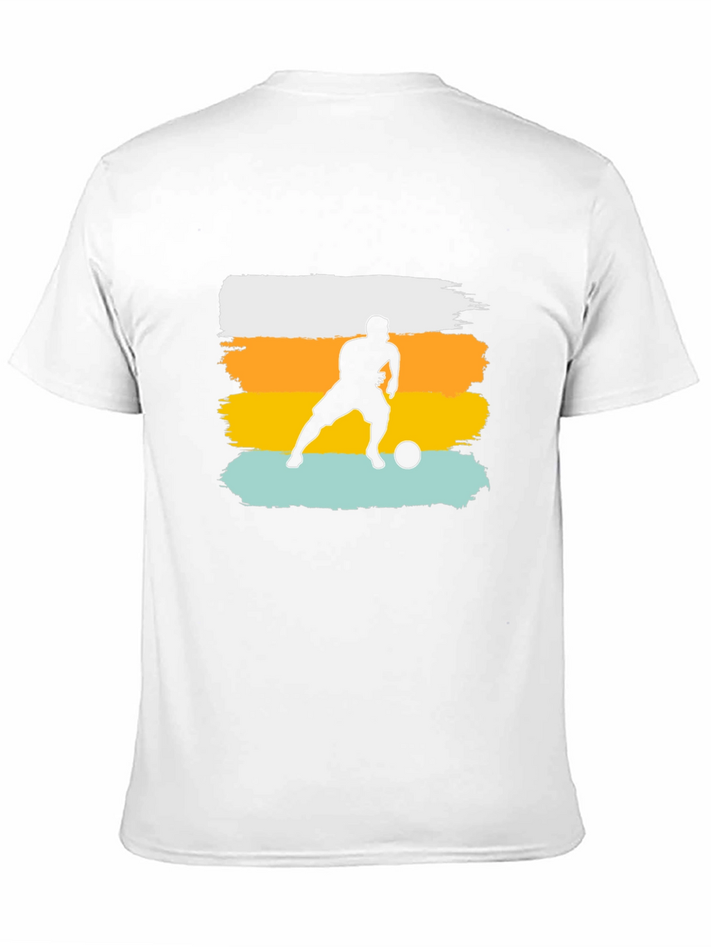 Soccer Player Graphic Tee - Black Cotton Casual Shirt