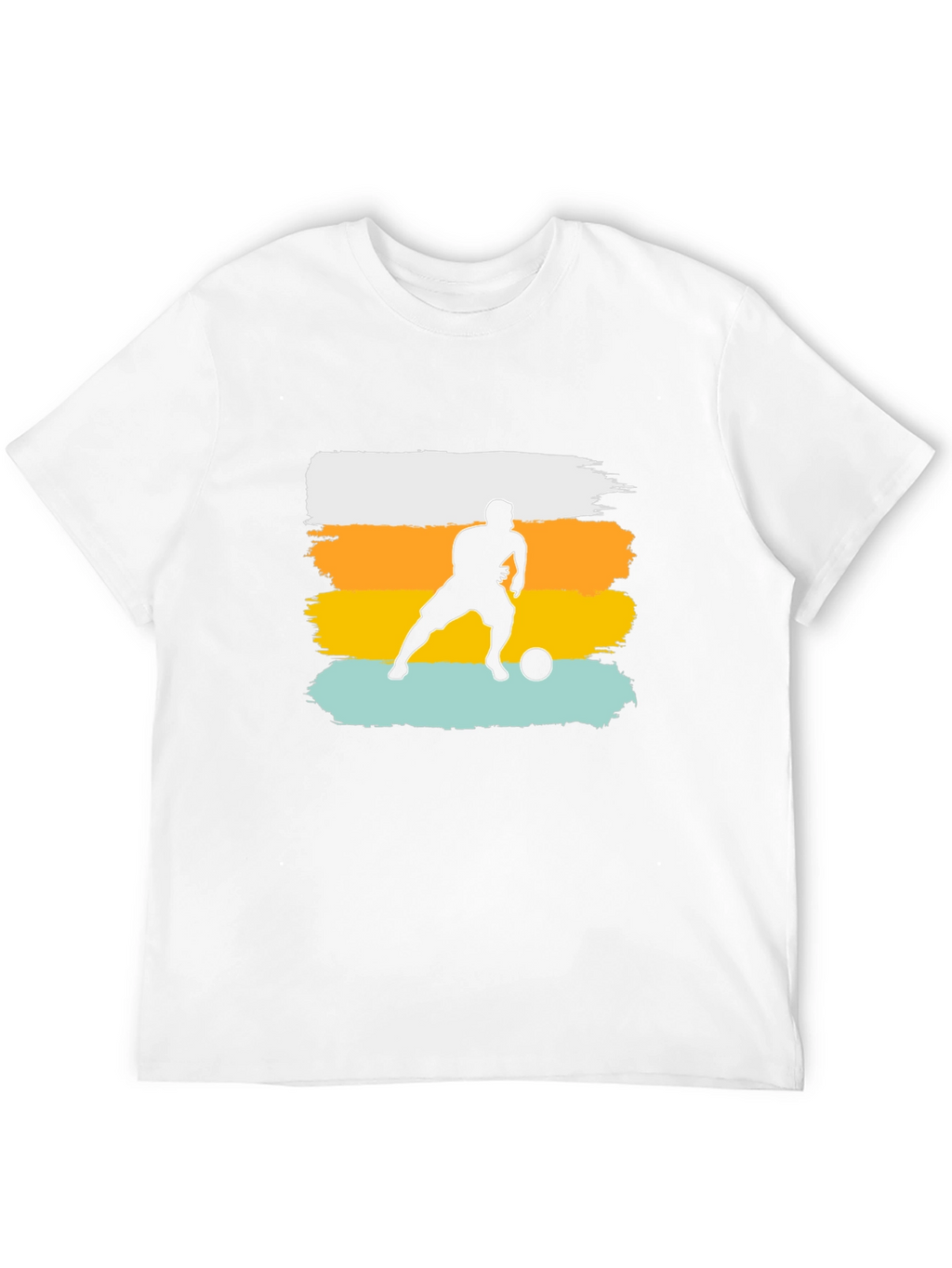 Soccer Player Graphic Tee - Black Cotton Casual Shirt