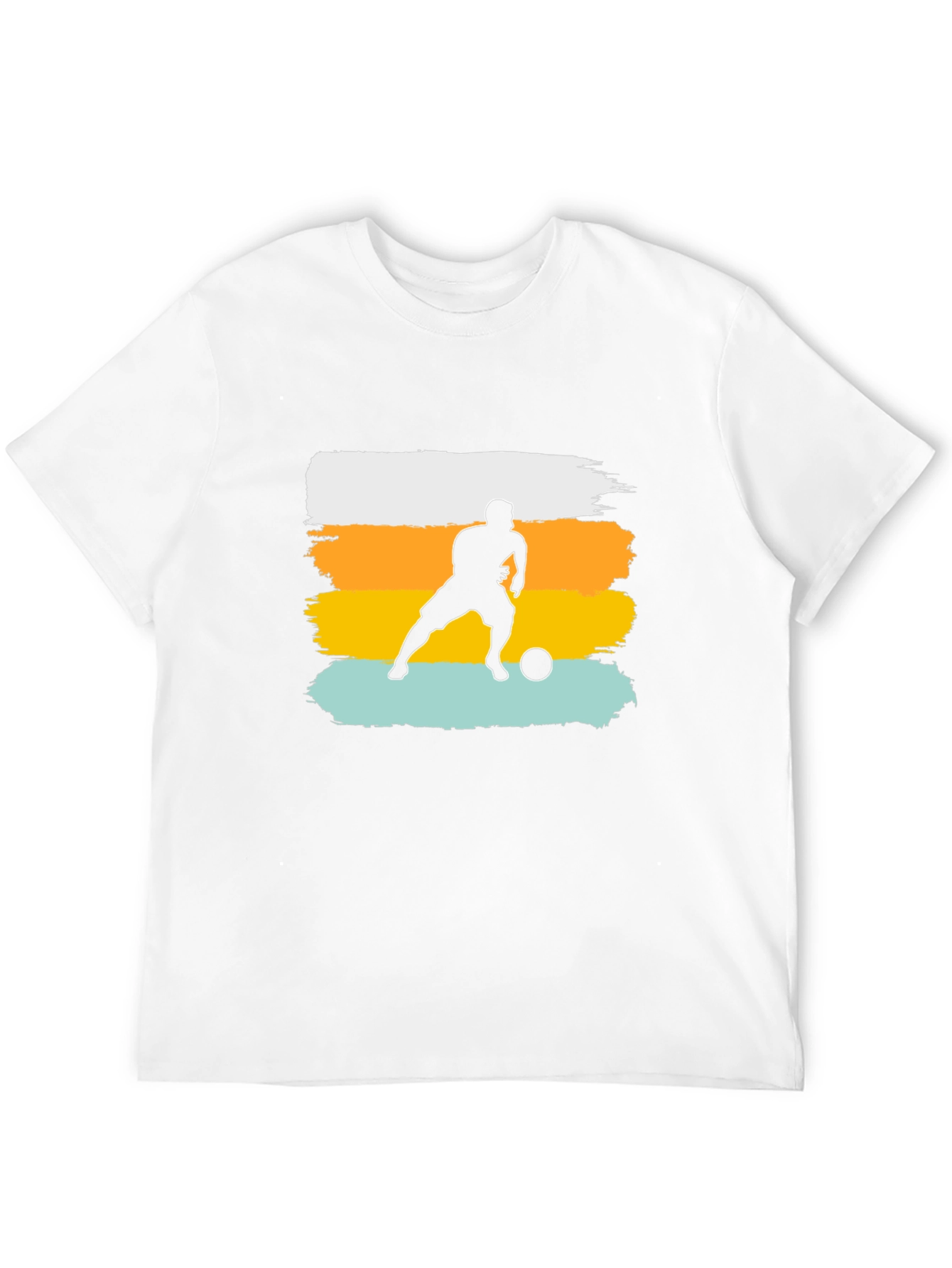 Soccer Player Graphic Tee - Black Cotton Casual Shirt