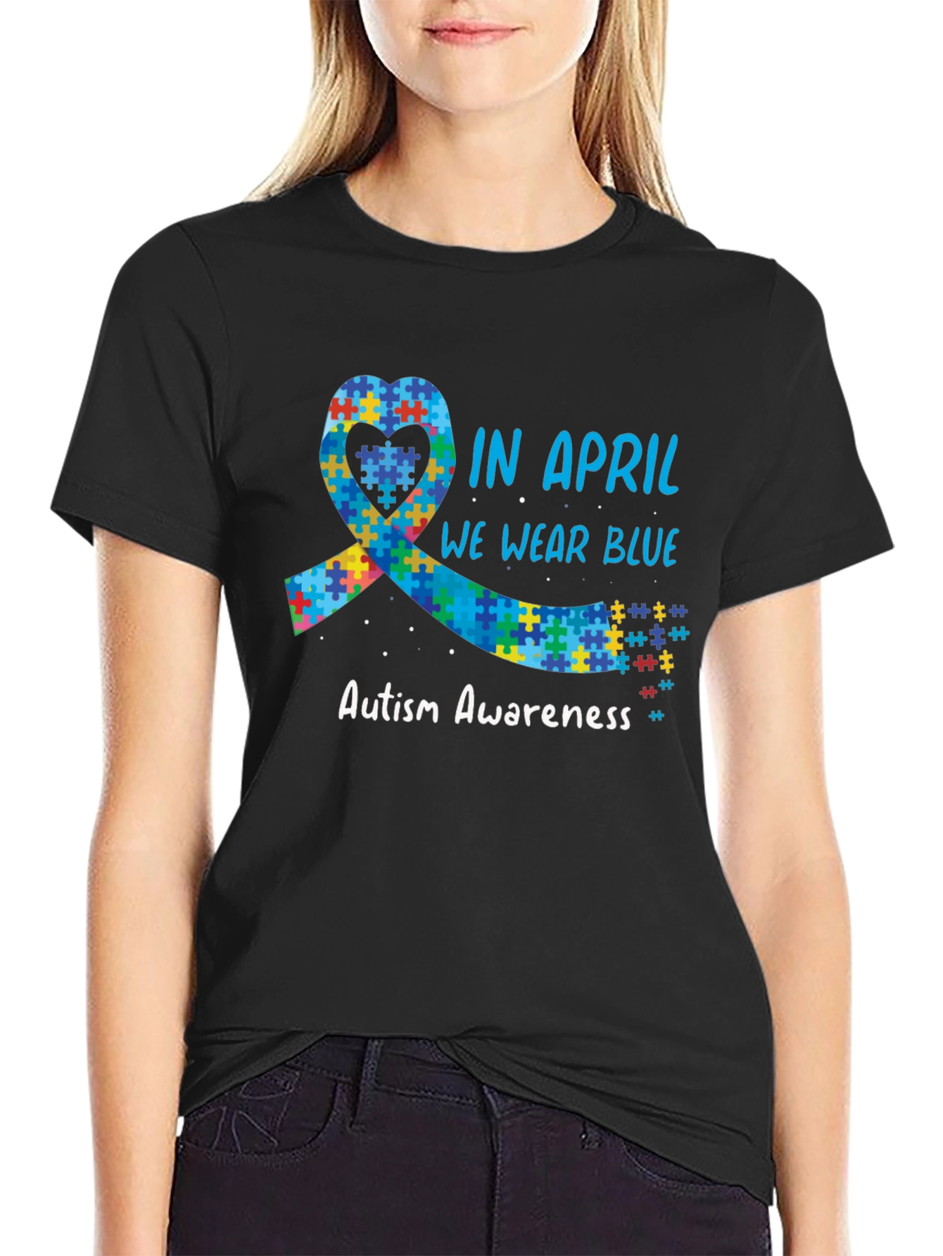 Autism Awareness Month T-Shirt - In April We Wear Blue