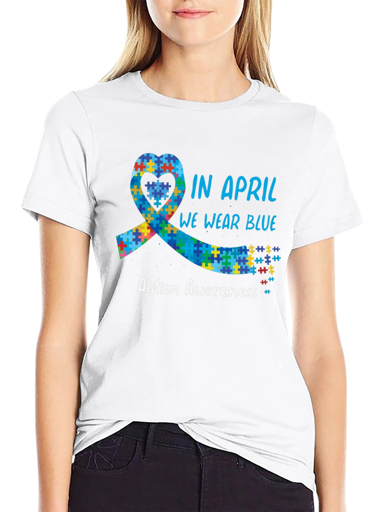 Autism Awareness Month T-Shirt - In April We Wear Blue