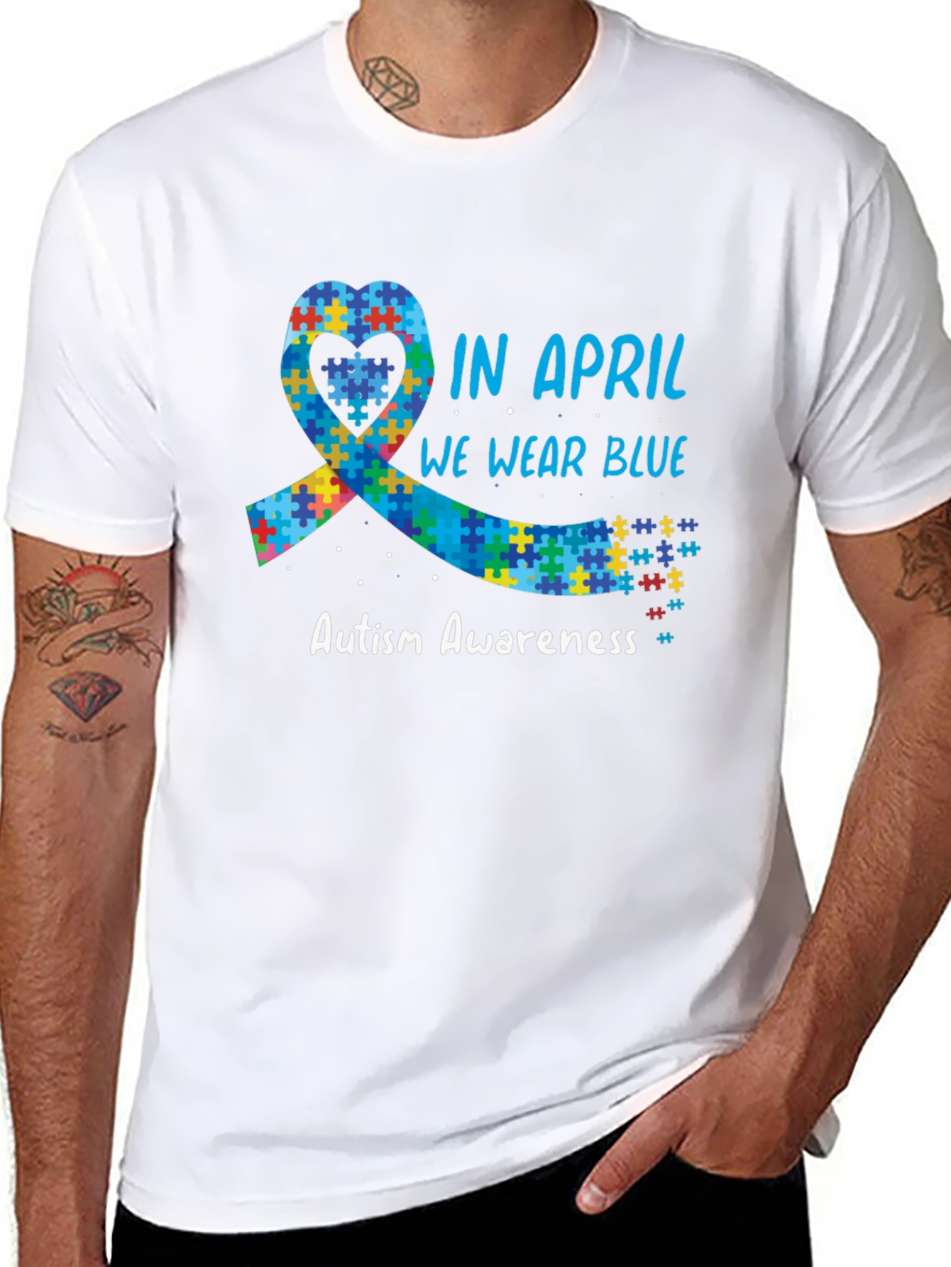 Autism Awareness Month T-Shirt - In April We Wear Blue