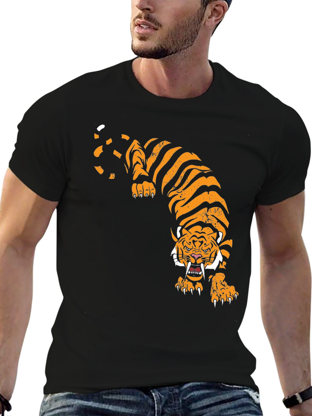 Tiger Graphic Black T-Shirt