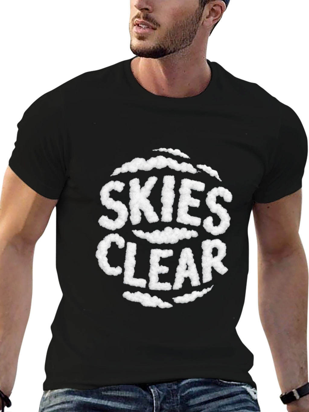 Skies Clear Cloud Text T-Shirt