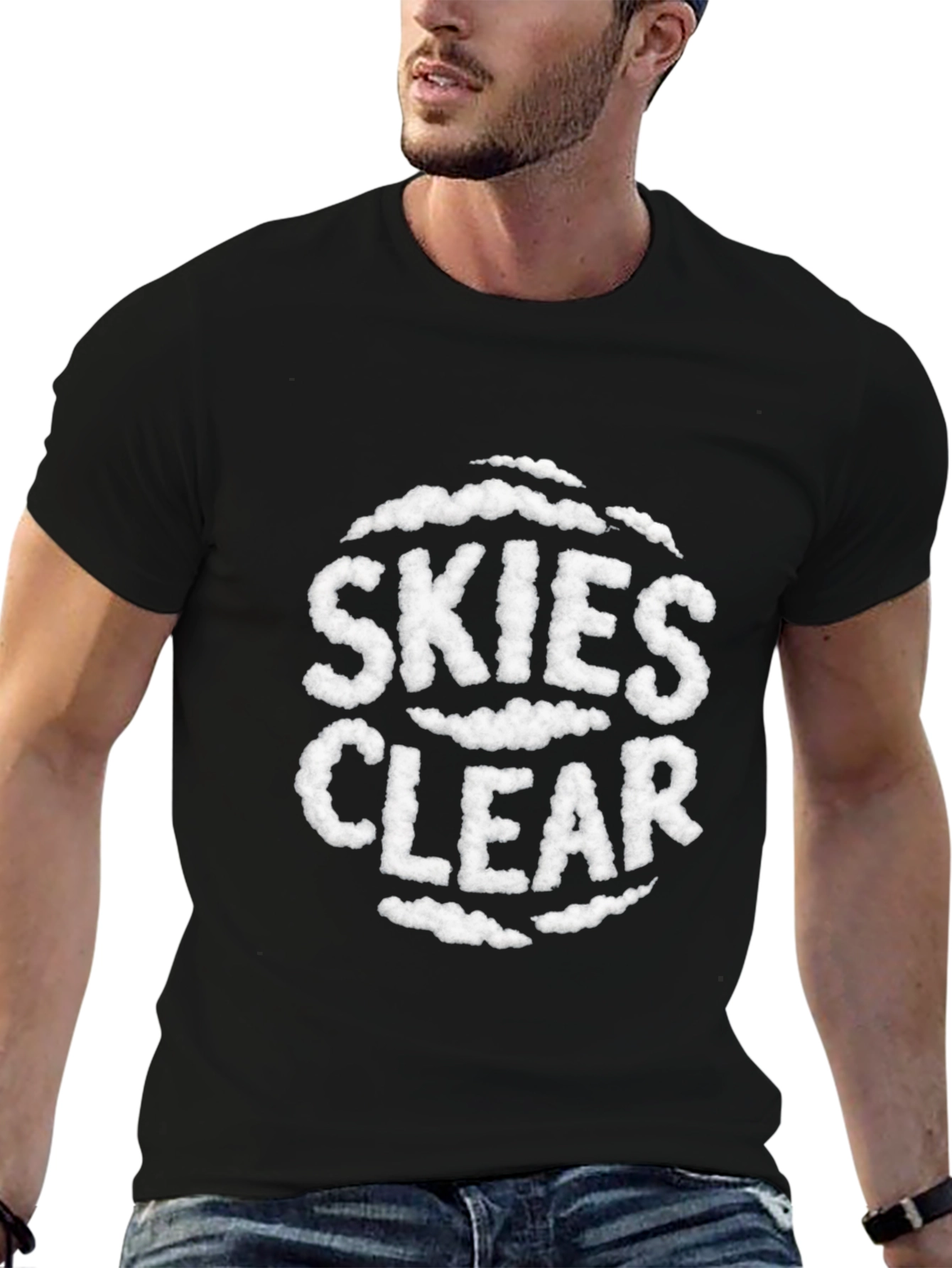Skies Clear Cloud Text T-Shirt