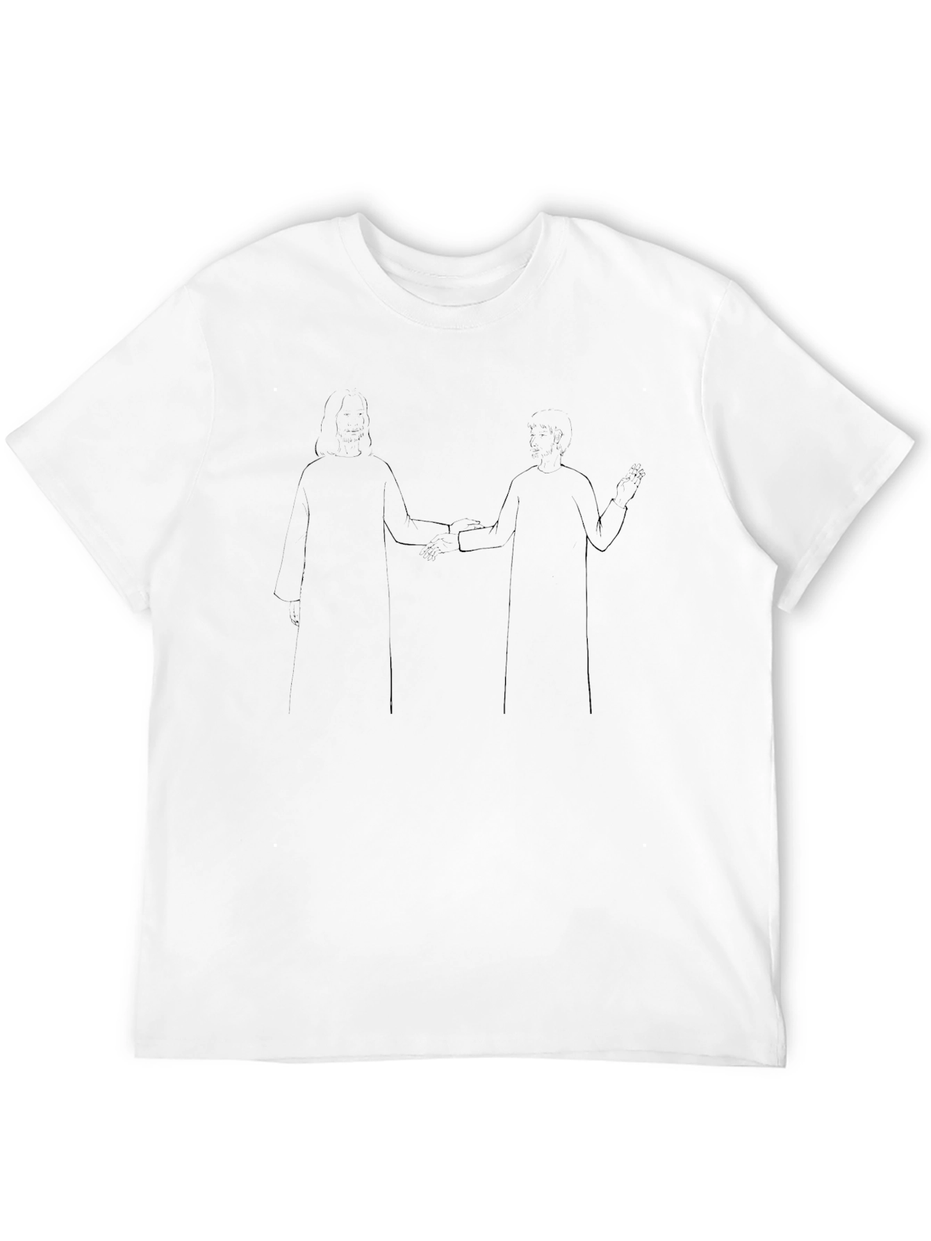 Minimalist Handshake Graphic Tee - Unisex Black T-Shirt