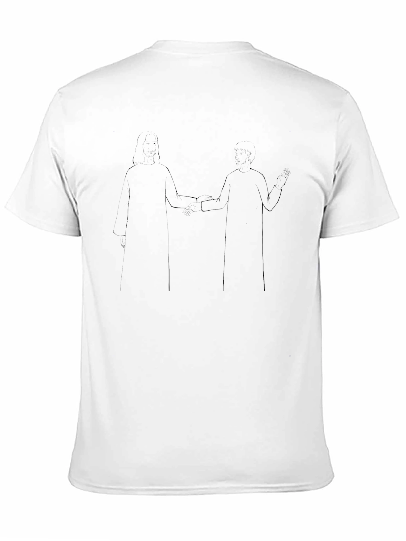 Minimalist Handshake Graphic Tee - Unisex Black T-Shirt