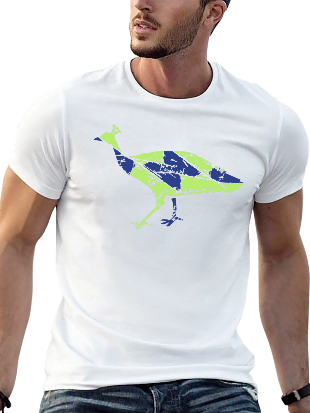 Unique Peacock Graphic Tee - Modern Design