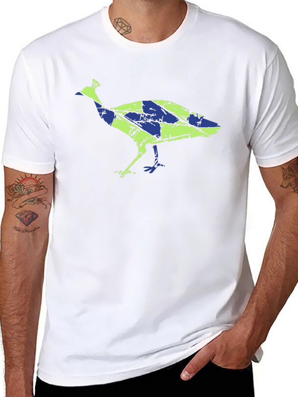 Unique Peacock Graphic Tee - Modern Design