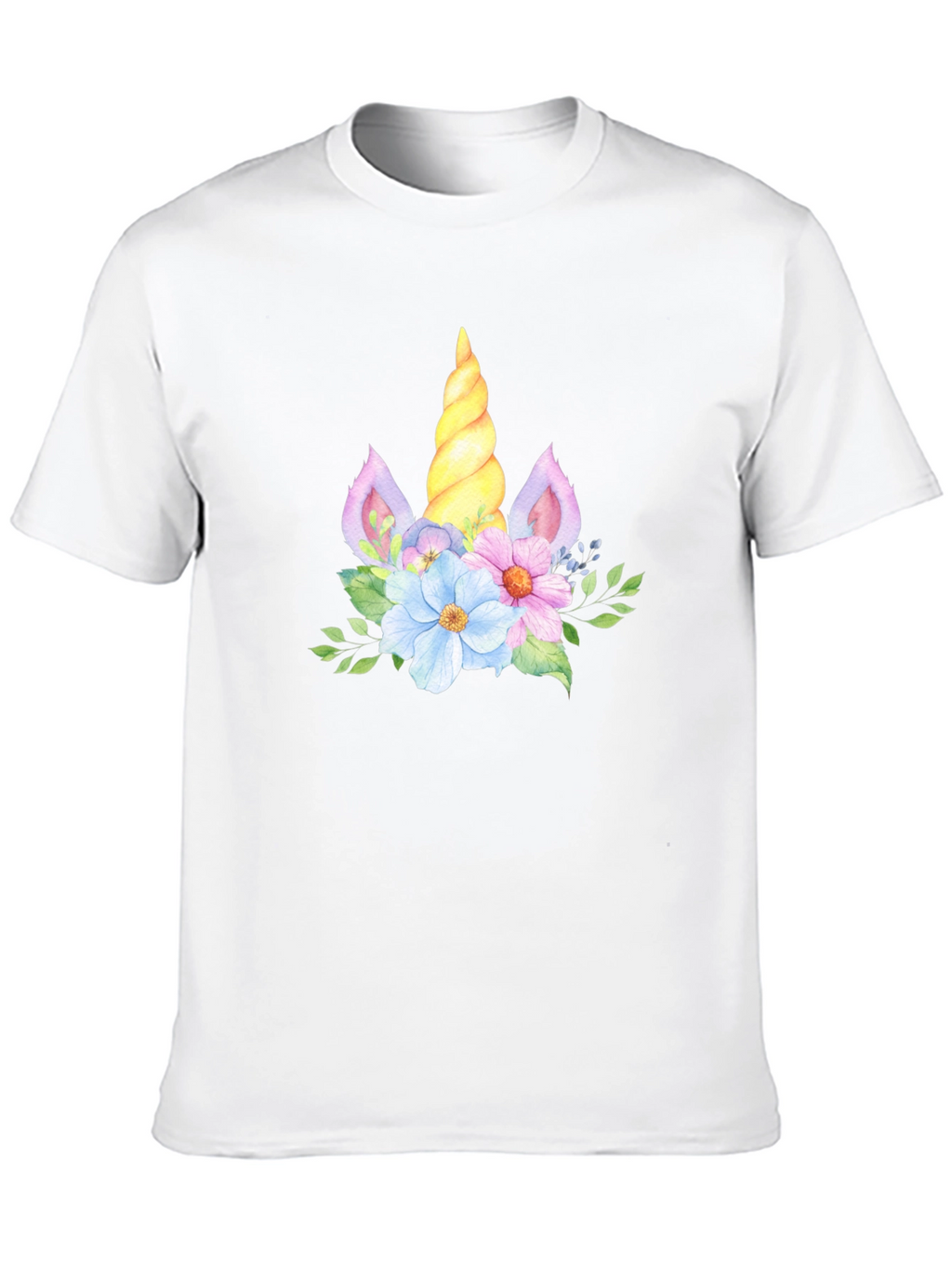 Unicorn Floral T-Shirt - Black