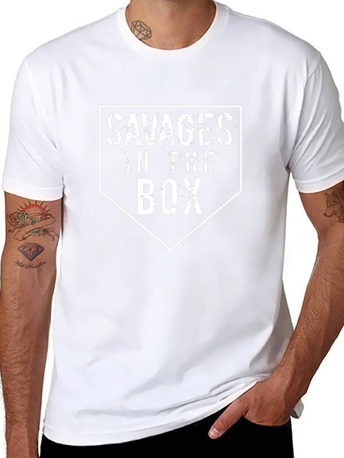 Savages In The Box Graphic Tee - Baseball Fan Shirt