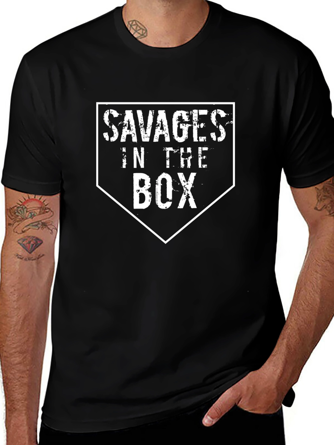 Savages In The Box Graphic Tee - Baseball Fan Shirt