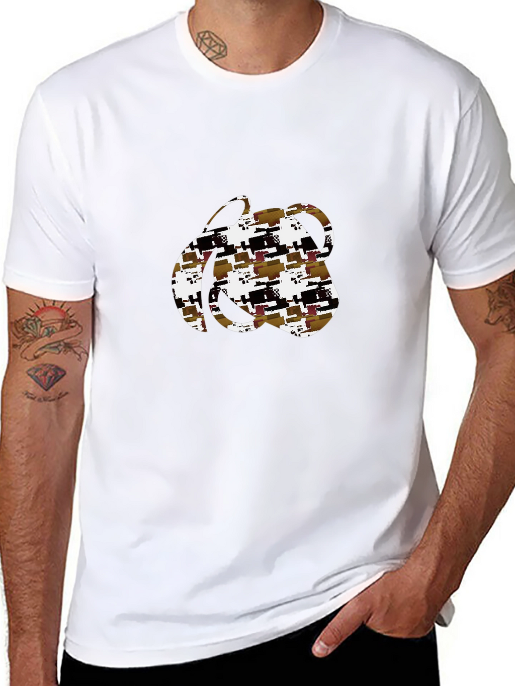Abstract Pattern Black T-Shirt