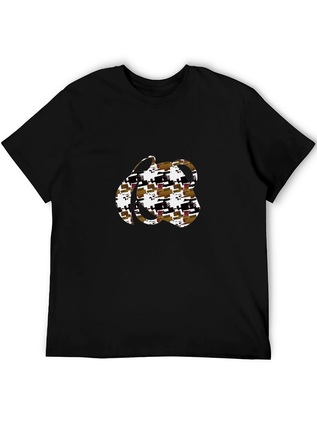 Abstract Pattern Black T-Shirt
