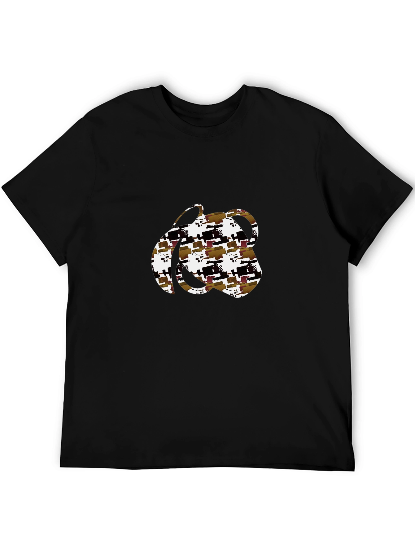 Abstract Pattern Black T-Shirt