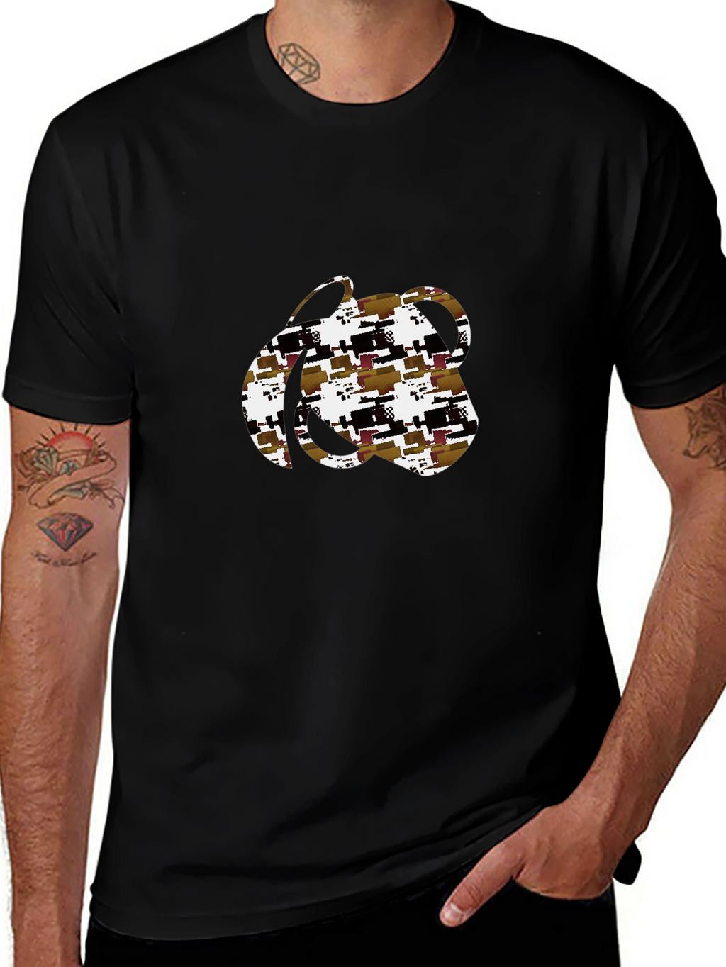 Abstract Pattern Black T-Shirt