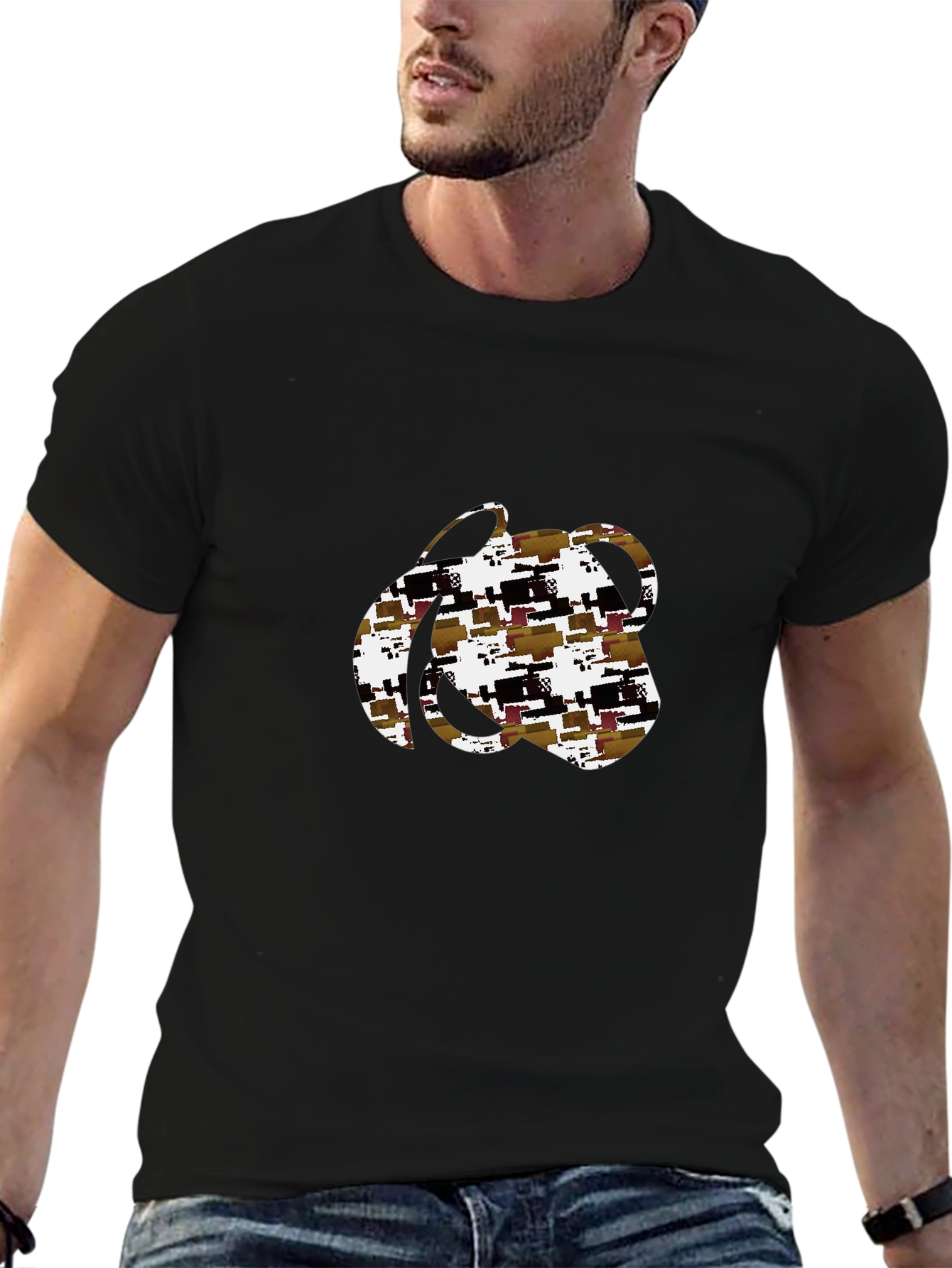 Abstract Pattern Black T-Shirt