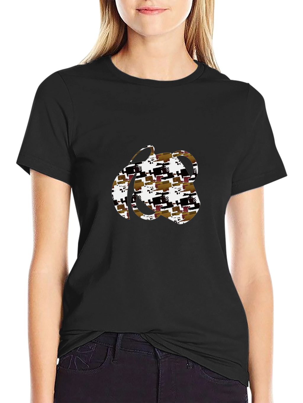 Abstract Pattern Black T-Shirt