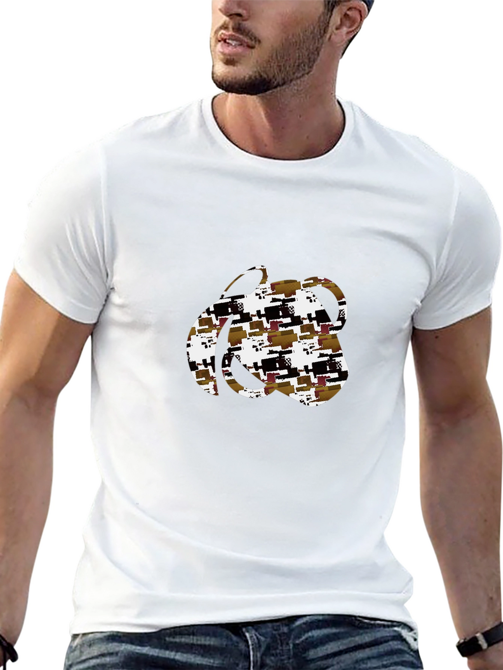 Abstract Pattern Black T-Shirt