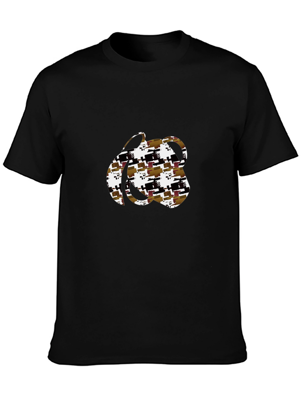 Abstract Pattern Black T-Shirt