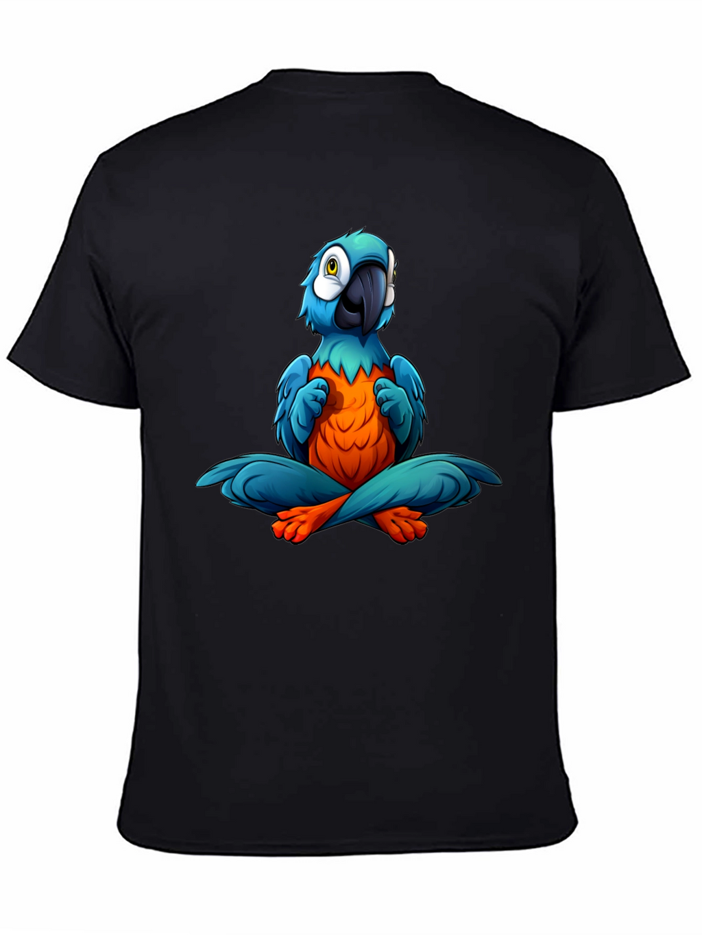 Yoga Parrot T-Shirt - Black Cotton Tee