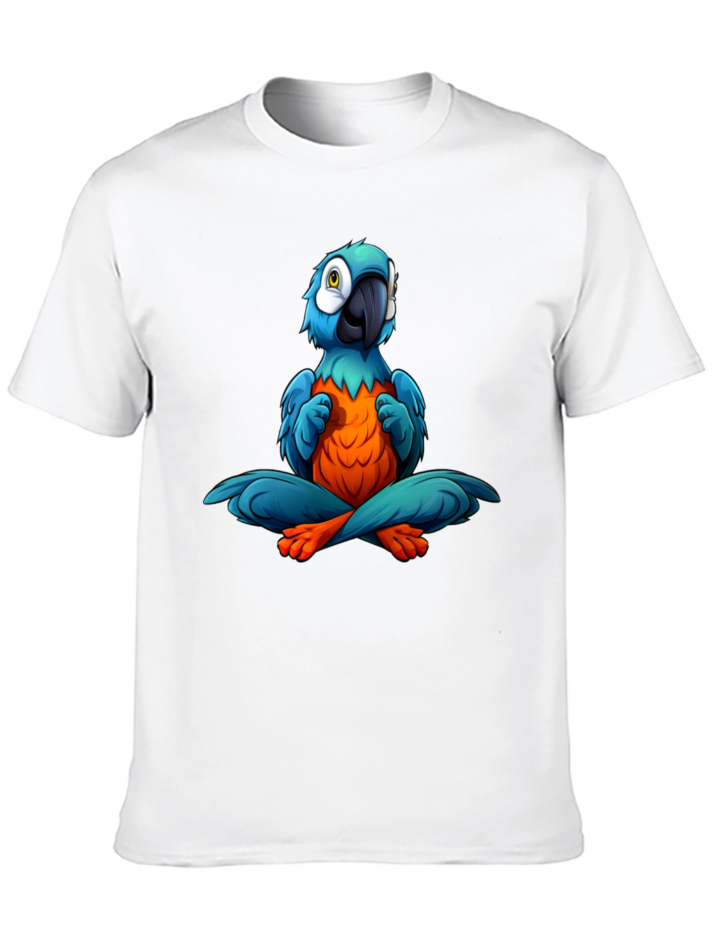 Yoga Parrot T-Shirt - Black Cotton Tee
