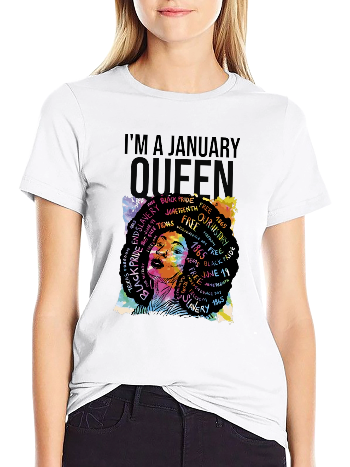 Im A January Queen Black Pride Graphic T-Shirt