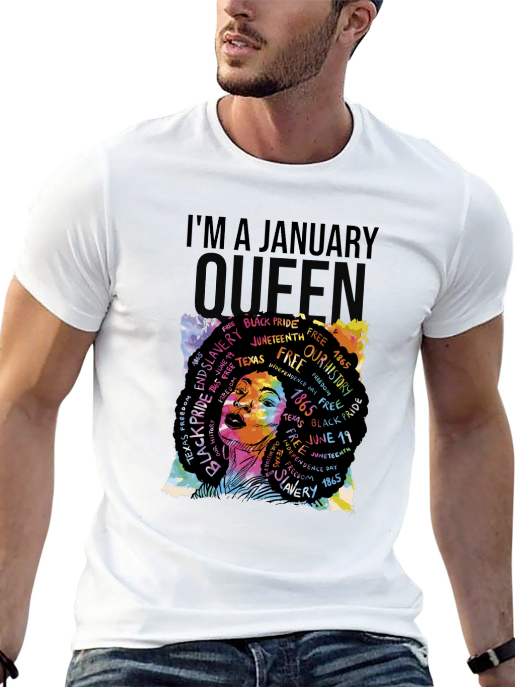 Im A January Queen Black Pride Graphic T-Shirt