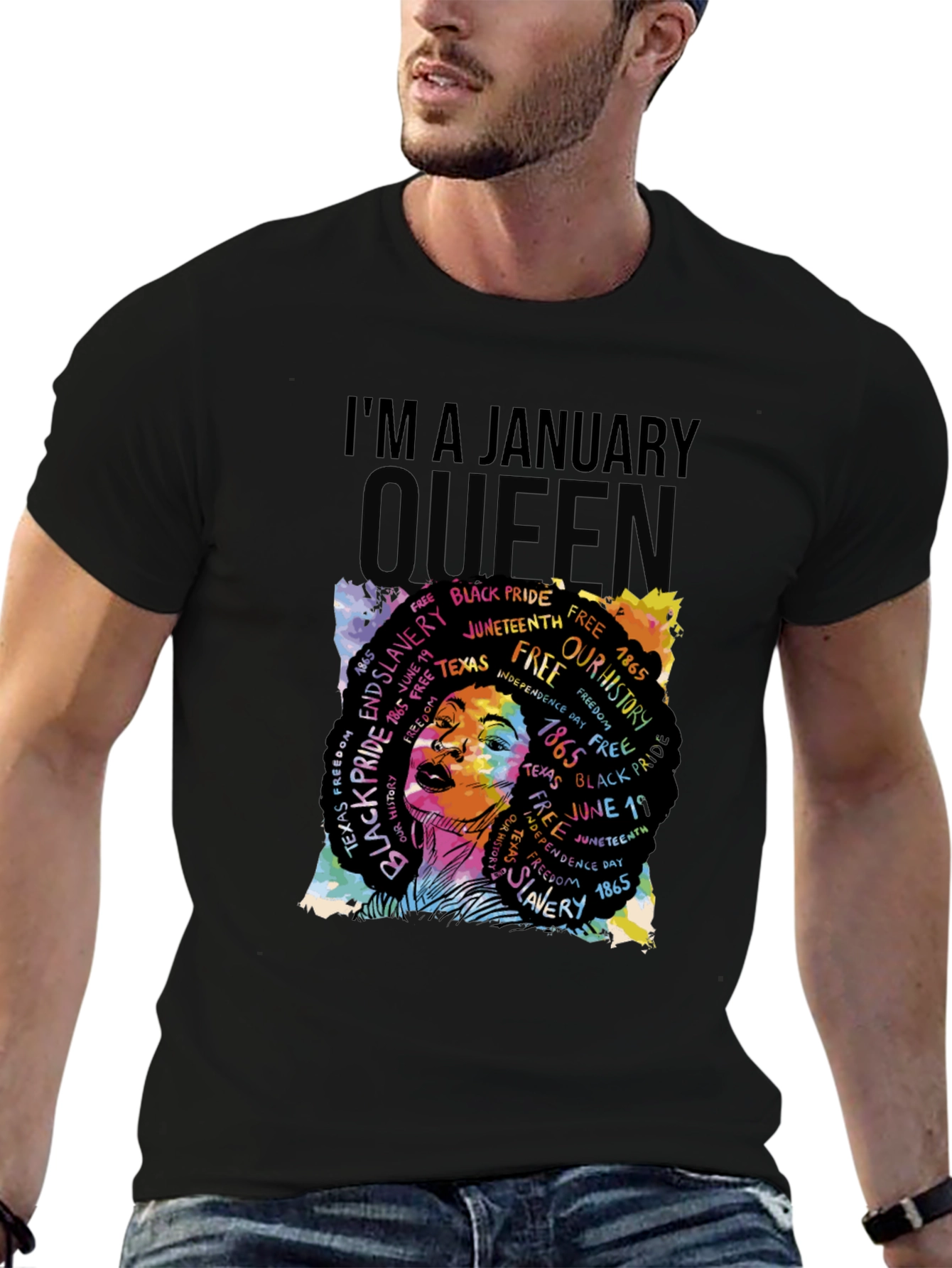 Im A January Queen Black Pride Graphic T-Shirt