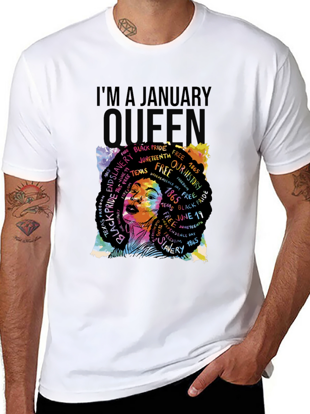 Im A January Queen Black Pride Graphic T-Shirt