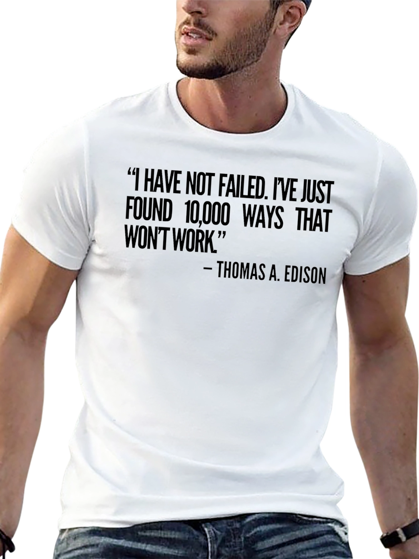 Motivational Edison Quote Black T-Shirt